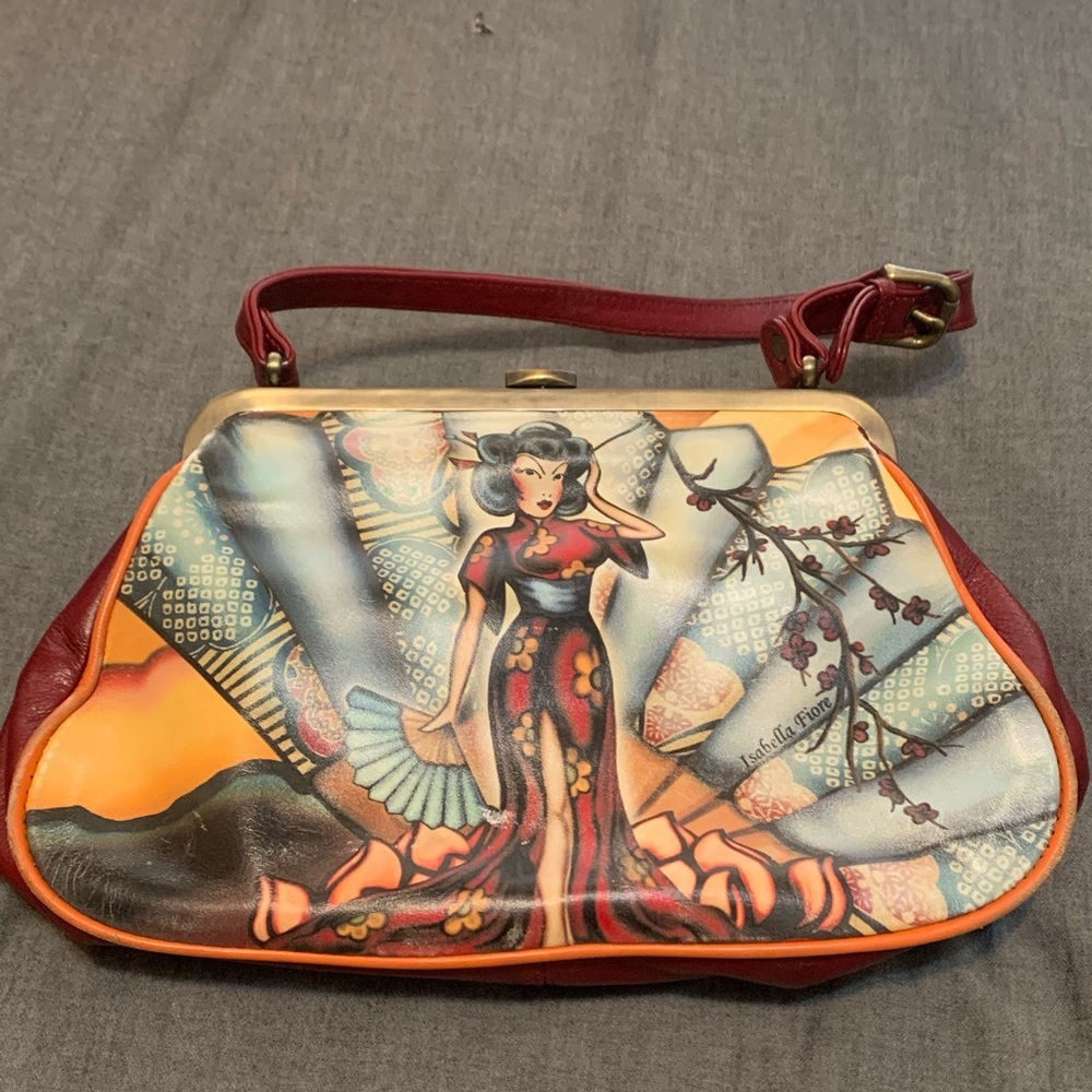 Isabella Fiore Geisha Girl Leather Handbag